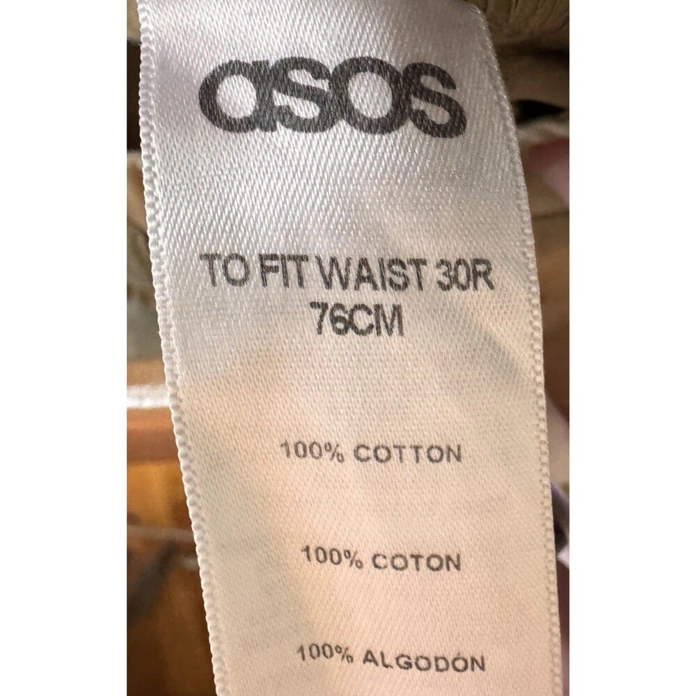 ASOS Design Men's Chino Pants‎ Tapered Cotton Khaki Size 30 X 32 Office Travel - Picture 8 of 8